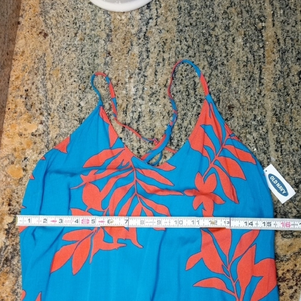 Old Navy NWT Blue and Pink Floral Maxi Dress Size Small - Picture 7 of 7